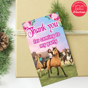 Spirit Riding Thank You Tag Customizable Template To Print At Home Instant Download