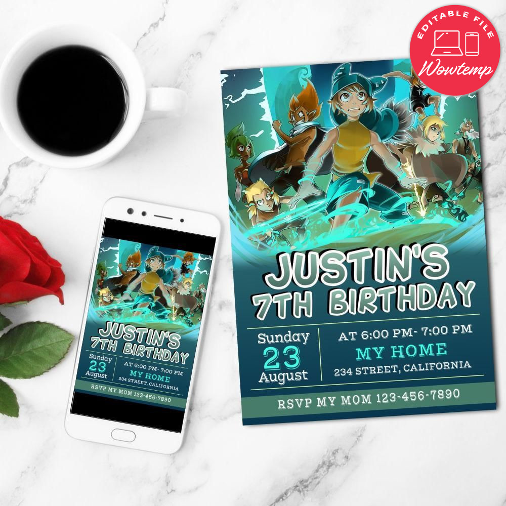 Wakfu Birthday Flyer Customizable Template to Print at Home Instant Download