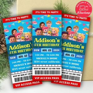 Bebefin Ticket Invitation Customizable Template Instant Download