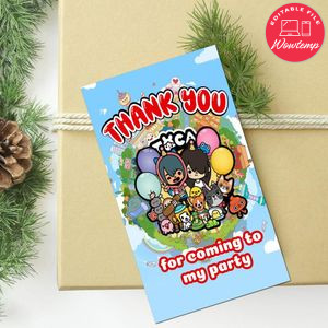 Toca Boca Thank You Tag Customizable Template To Print At Home Instant Download