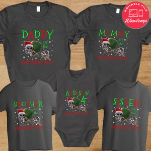 Alien Xmas Family Birthday Party T-Shirt