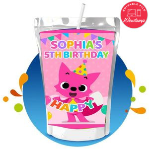 Pinkfong Capri Sun Birthday Label Digital File Printable Instant Download