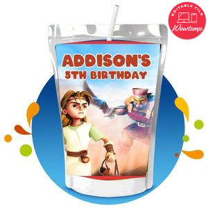 A Giant Adventure Capri Sun Birthday Label Digital File Printable Instant Download