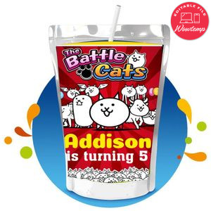 The Battle cats Capri Sun Birthday Labels Digital File Printable Instant Download