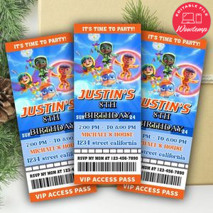 Action Pack Ticket Invitation Customizable Template Instant Download