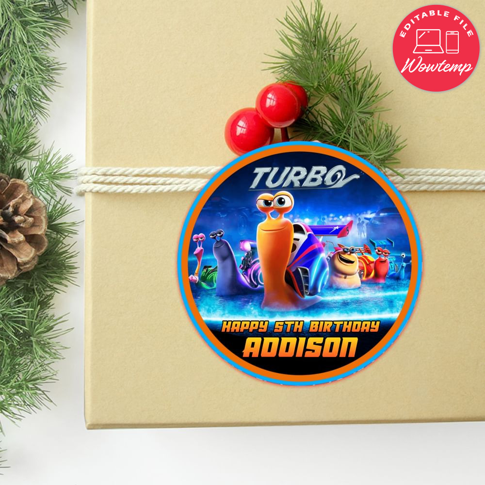 Turbo Racing Team Circle Sticker Template Customizable DIY | Wowtemp