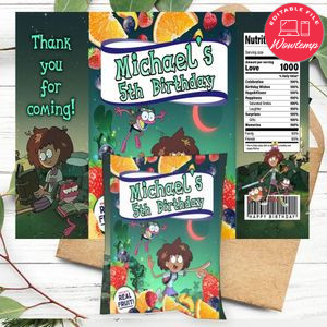 Amphibia Birthday Party Fruit Snack Bag Digital File Printable Instant Download