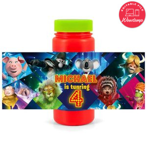 Sing 2 Bubbles Wrapper Template to Print at Home Instant Download