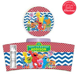 Sesame Street Cotton Candy Label Template To Print At Home Instant Download