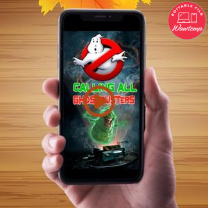 Ghostbusters Birthday Video Invitation Digital Template Customizable Instant Download