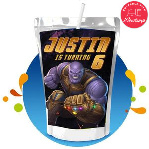 Thanos Capri Sun Birthday Labels Digital File Printable Instant Download