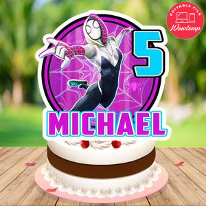 Gwen Birthday Cake Topper Template Printable Instant Download