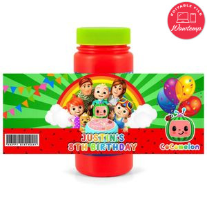 Cocomelon Bubbles Wrapper Template to Print at Home Instant Download