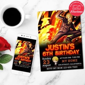 Sanji Invitation Customizable Template to Print at Home Instant Download