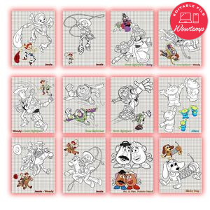 Toy Story Coloring Pages Customizable Template Instant Download