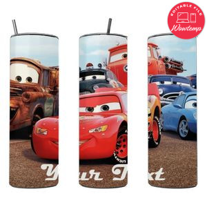 Disney Cars Skinny Steel Tumbler with Straw 20oz 