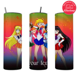 Sailor moon Skinny Steel Tumbler with Straw 20oz 