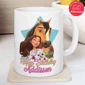 Spirit Riding Free Happy Birthday Ceramic Mug 11oz