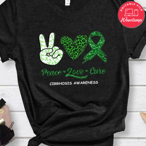 Peace Love Cure Cirrhosis Awareness PNG file template
