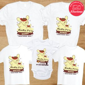 Pompompurin Family Birthday Party Shirts