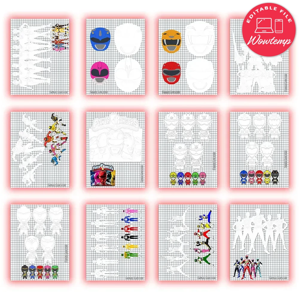 Power Rangers Coloring Pages Customizable Template DIY | Wowtemp