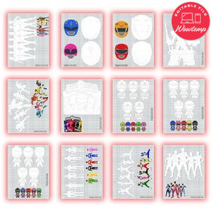 Power Rangers Coloring Pages Customizable Template Instant Download
