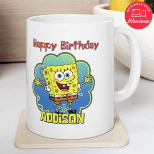Spongebob Happy Birthday Ceramic Mug 11oz