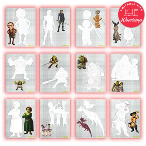 Shrek Coloring Pages Customizable Template Instant Download