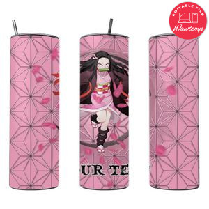 Demon slayer Girl Skinny Steel Tumbler with Straw 20oz 