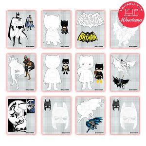Batman Coloring Pages Customizable Template Instant Download