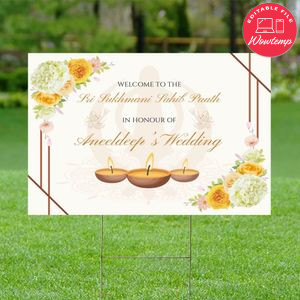 Sukhmani sahib path Welcome Sign Customizable Template Instant Download
