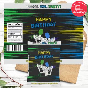 Gel blaster Birthday Chip Bag Customizable Template Instant Download