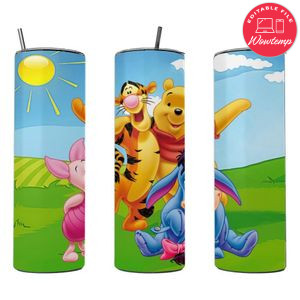 Winnie the Pooh Skinny Steel Tumbler with Straw 20oz 