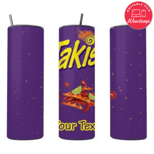 Takis Skinny Steel Tumbler with Straw 20oz 