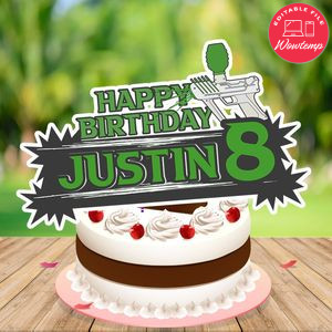 Gel blaster Cake Topper Customizable Template Instant Download