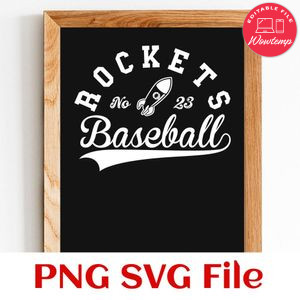 Rockets Baseball Team SVG Customizable
