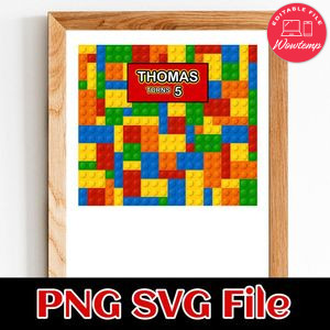 Legoland theme Birthday Customer Request PNG file template