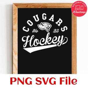 Cougars Hockey Team SVG Customizable