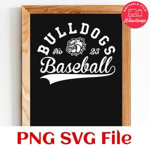 Bulldogs Baseball Team SVG Customizable