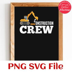 Construction crew PNG design template