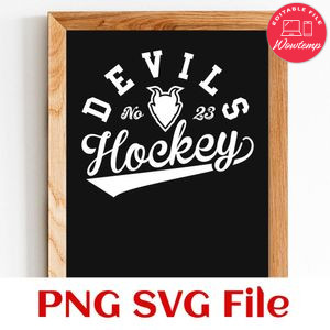 Devils Hockey Team SVG Customizable