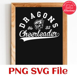 Dragons Cheerleader Team SVG Customizable