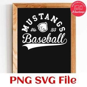 Mustangs Baseball Team SVG Customizable