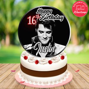 Elvis Birthday Cake Topper Template Printable Instant Download