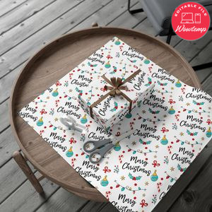 Personalised Merry Christmas Gift Wrap Customizable