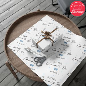 Personalised Groom to Be Gift Wrap Customizable
