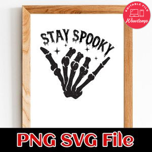 Stay Spooky Halloween Skeleton PNG design template