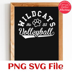 Wildcats Volleyball Team SVG Customizable