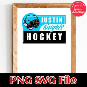Hockey Custom Name Team Name SVG design template