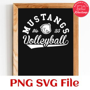 Mustangs Volleyball Team SVG Customizable